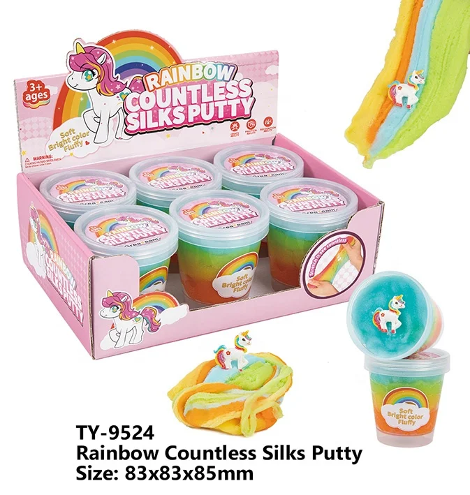 Rainbow fluffy slime