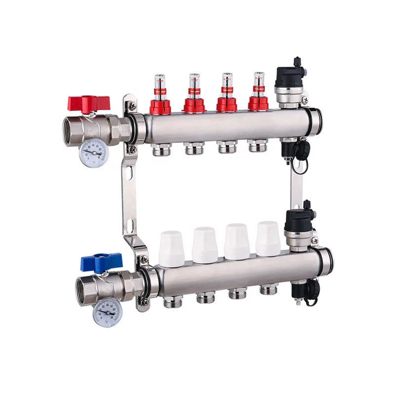 2-12 ways Stainless steel underfloor heating radiant water manifolds