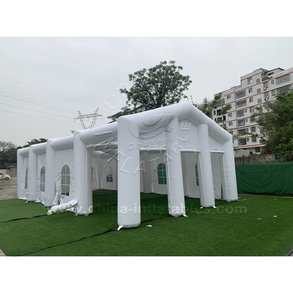 White Large Outdoor Inflatable Party Tent LED Light Inflatable Wedding Tent For event