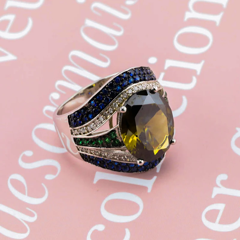 Turkish Jewelry Ring Men Real 925 Sterling Silver Mens Emerald Rings Natural Agate Stone Vintage Cool Fashion