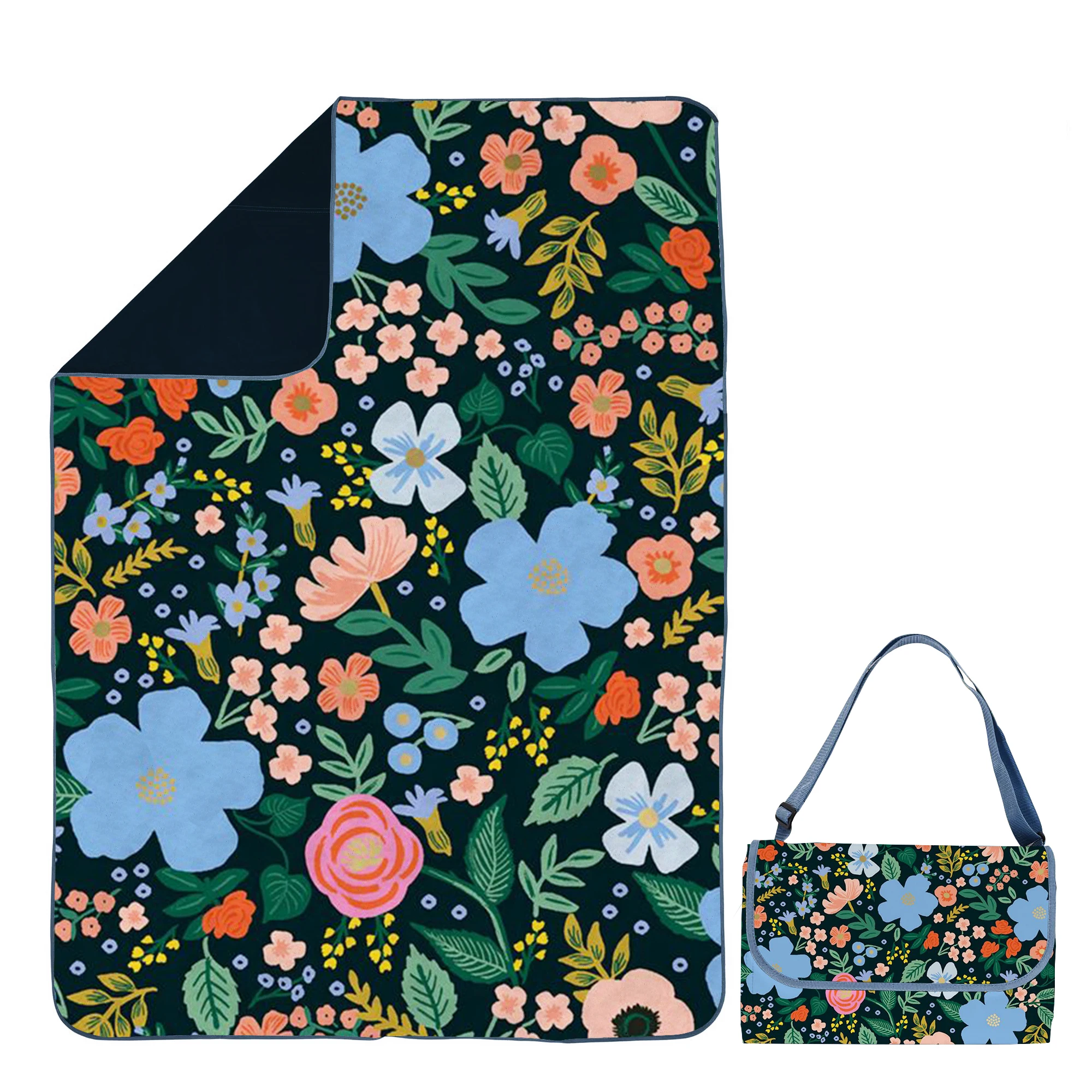 Modern Manor Colored Small Flower Pattern Ultra Light Travel Picnic Mat