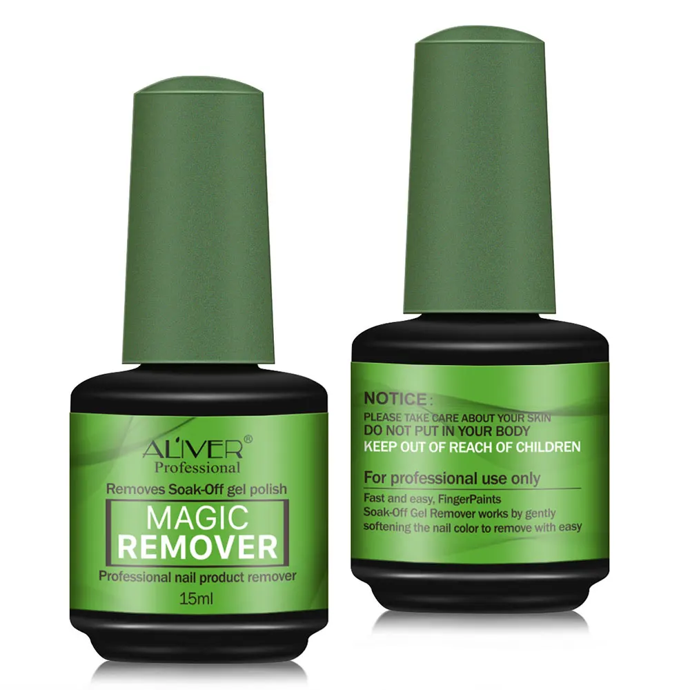 ALIVER high quality magic remover private label uv gel nail polish remover that quickly and easily removes nail gel