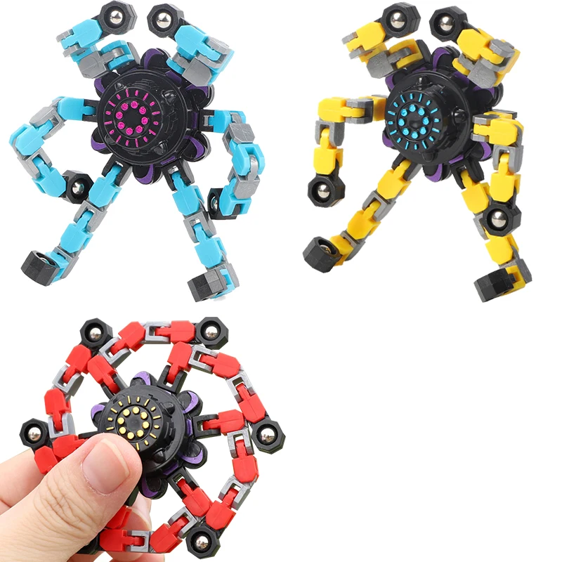Deformable Fingertip Gyro Spinner Toy DIY Fidget Robot Spinner, Sensory Fidget Toys, Stress Relief toys