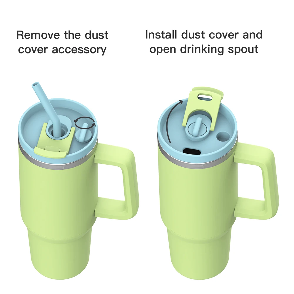 2024 New Design Stainless Steel 40oz Coffee Tumbler With 2-In-1 Lid Vacuum Double Wall Mugs