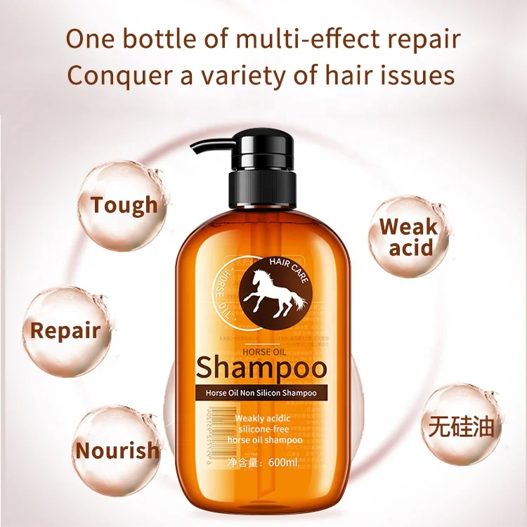 
OEM ODM Private Label Hair Shampoo Horse Oil Hair Shampoo Without Silicone Oil Nourishing Scalp Care Shampoo 