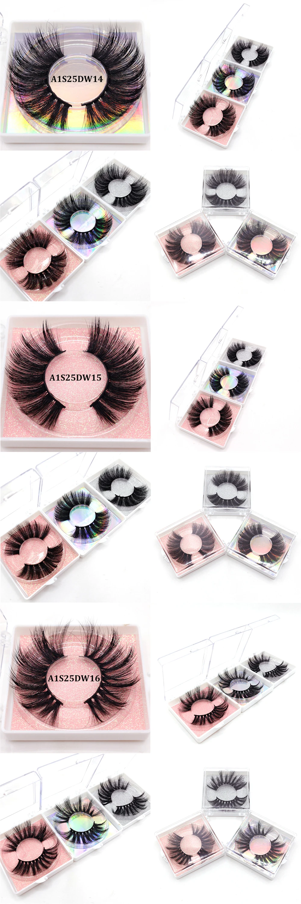 Abestyou dropshipping ready to ship 1pair Mink Lashes with box Natural false Eyelashes Makeup False Lashes In Bulk