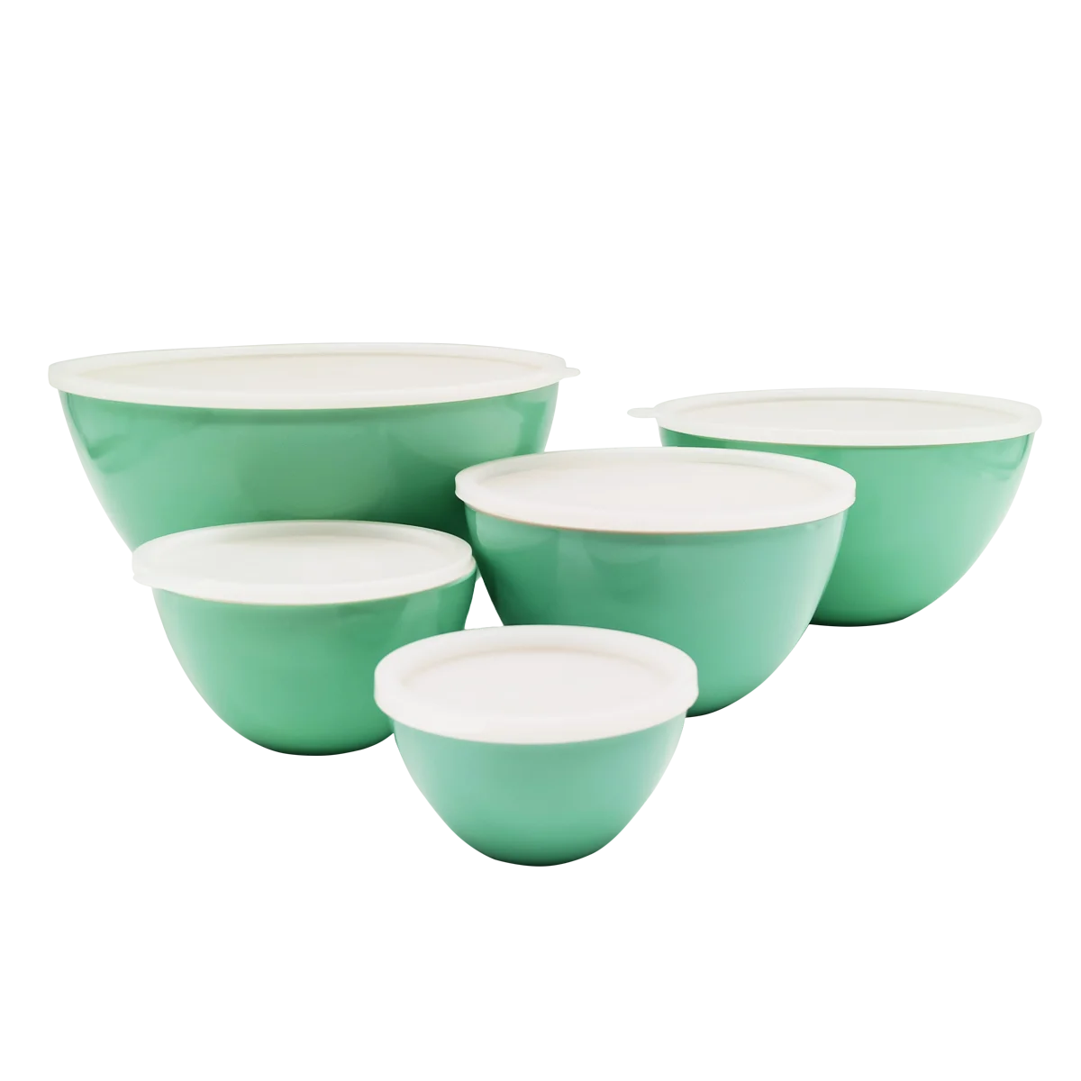  Небьющаяся многоразовая твердая пластиковая пригодная для мытья в посудомоечной машине прочная меламиновая тарелка смешивания салата набор посуды с крышками