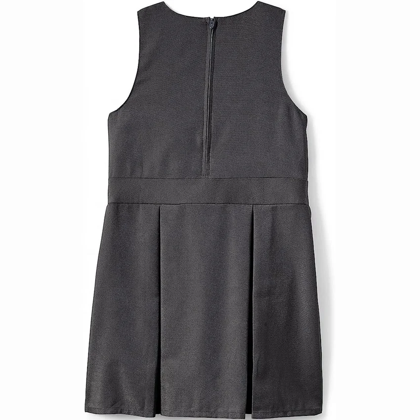 Customized School British Style Khaki Girls Uniform Solid Jumper