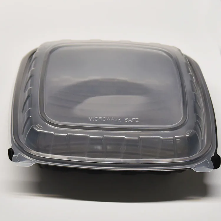 Factory Supply PP Microwavable Anti-fog Double Color Boxes Clamshell Disposable Togo Plastic Lunch Food Container with Hinged Li