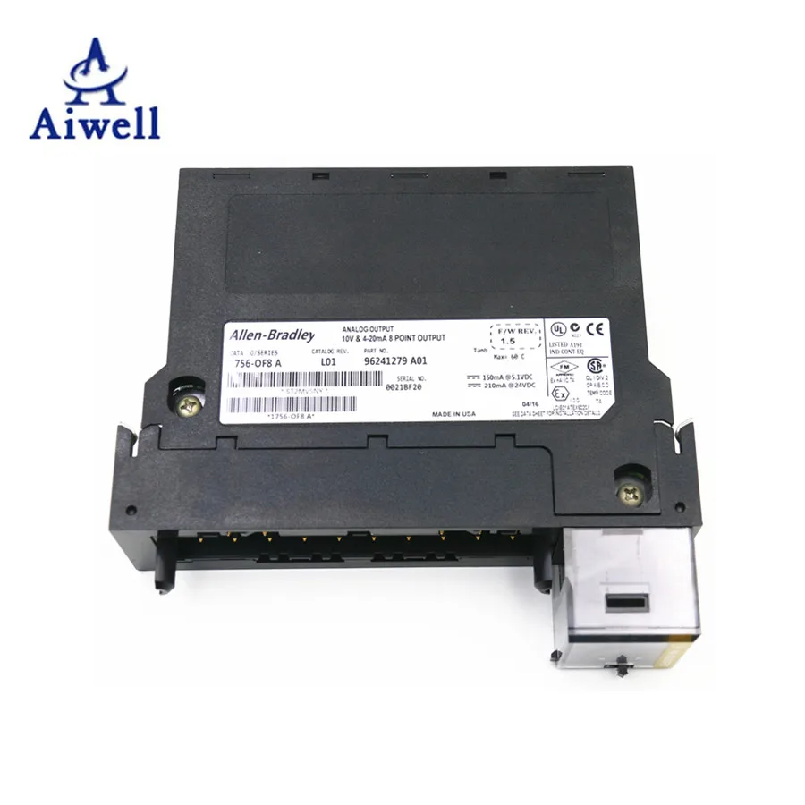 Лучшая цена Rockwell Allen Bradley PLC controllogic 8 точечный аналоговый выход модуля 1756-OF8