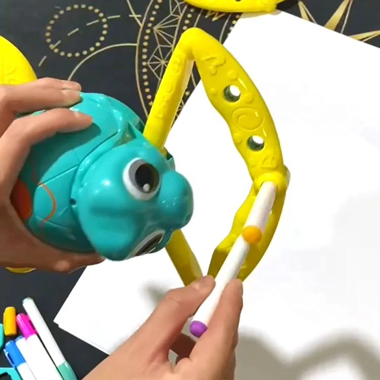 ITTL new design juguetes para nino educational drawing set cute turtle plastic diy drawing toys