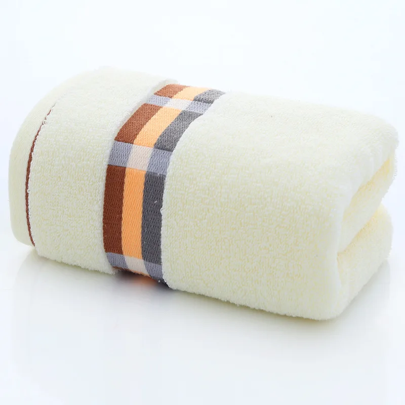 
Drop shipping soild color soft comfortable absorbent custom logo striped facial towel 