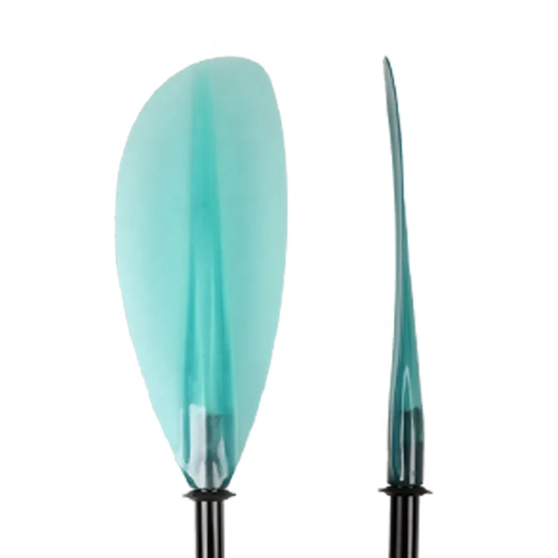 Lightweight Blue Transparent Fiberglass Paddle for Single Person Sea Touring Kayak Inflatable Boat Lake Drifting Outdoor Usage