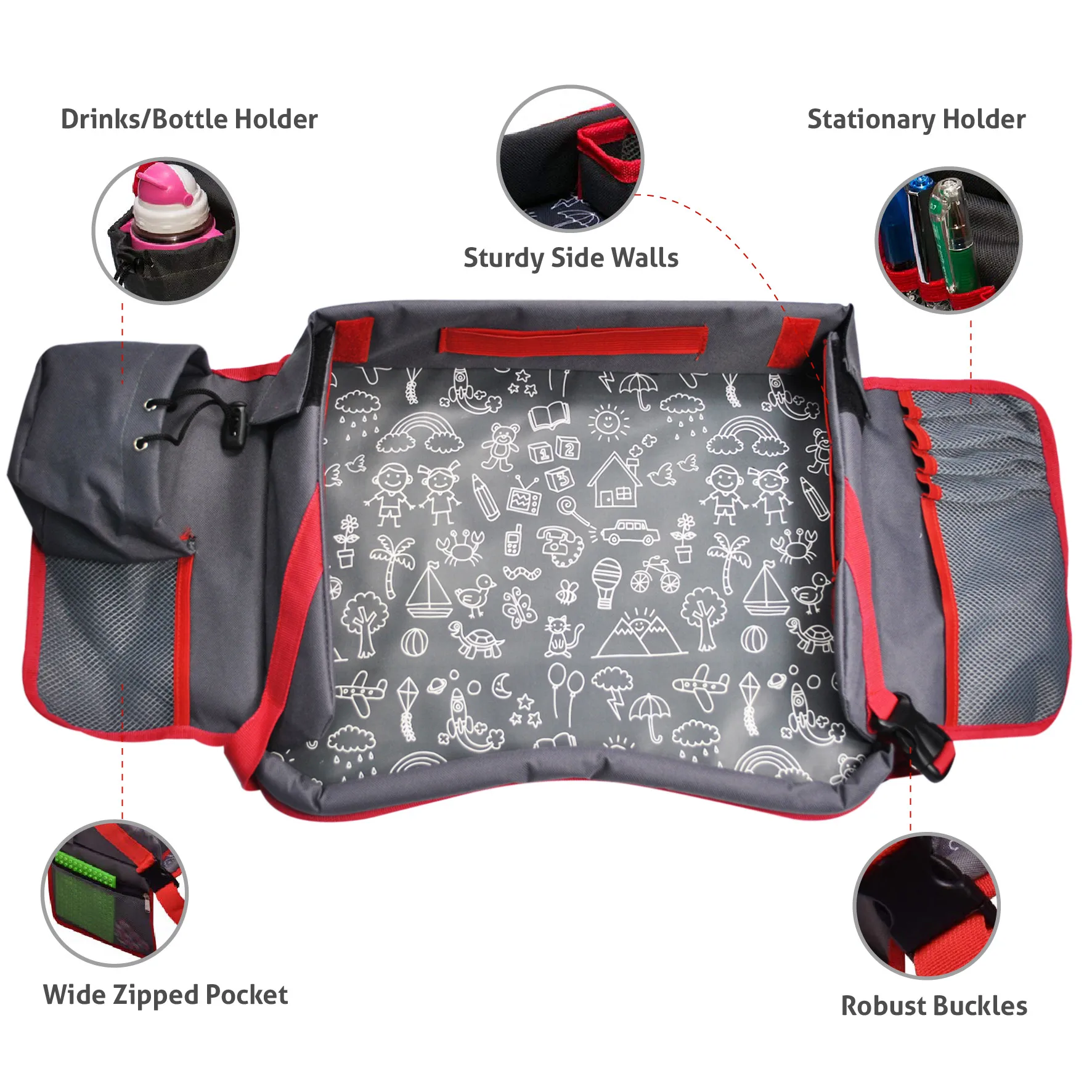 Автомобильный органайзер для заднего сиденья, детский дорожный поднос, автомобильный стол для автомобильного сиденья