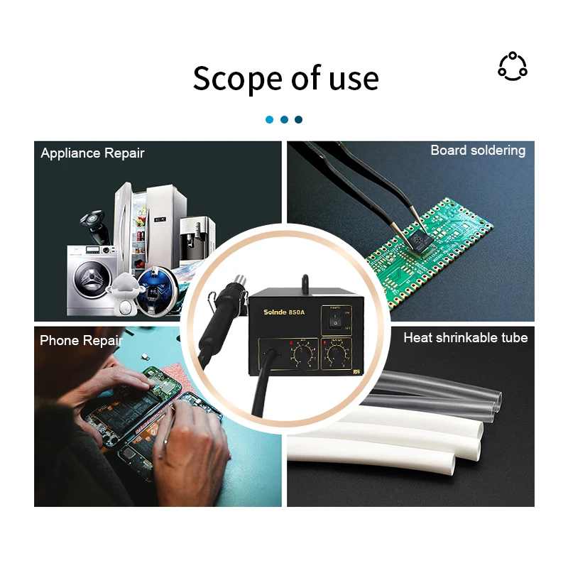 850A heissluftstation estacion de calor y soldadura Hot Air SMD Rework Digital Desoldering And Soldering Station