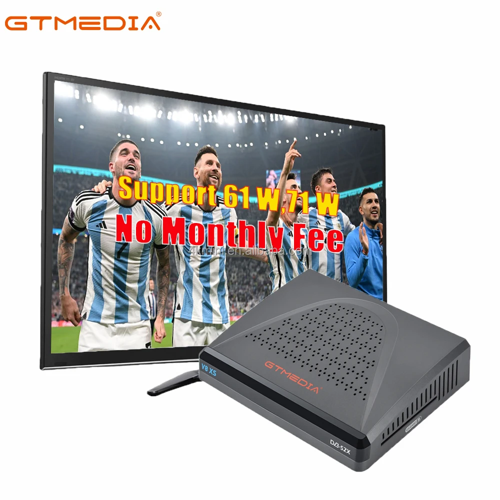 2023 New GTmedia V8XS DVB-S/S2/S2X/Multi-Stream/AVS H.265 8bit 10bit IPTV Box Satellite Decoder Support Smart CA Card