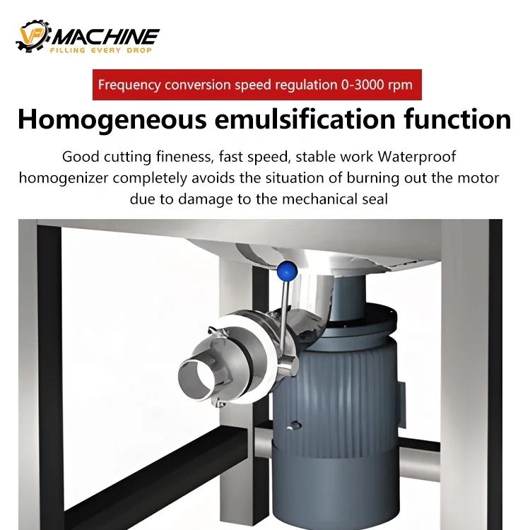 VP cosmetic mixer vacuum homogenizer emulsifier for cosmetic cream lotion mayonnaise honey