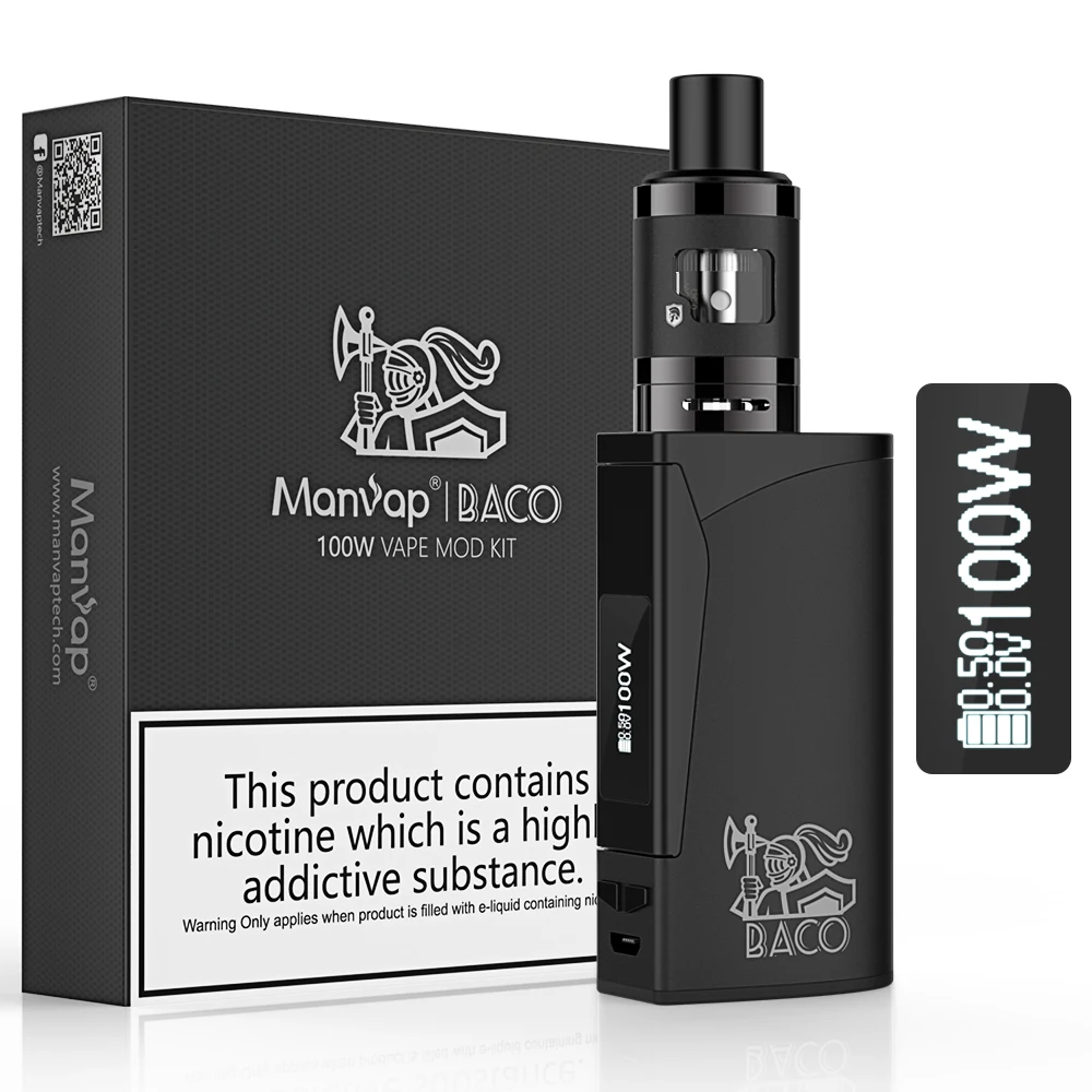 
100W vape kit electronic cigarette kit full power adjustable atomizer box mod 