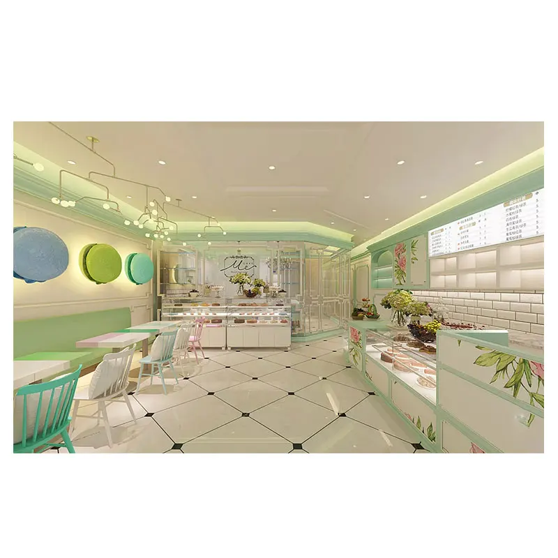 3d juice bar interior design luxury coffee shop furniture restaurant counter cafe bar wood counter design