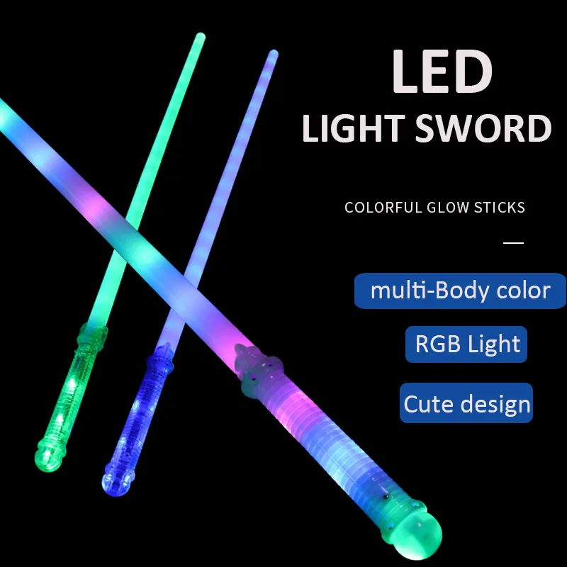 Lightsaber toys for children Park Sale LED Flashing light up Plastic Sword for Christmas Outdoor Party Decoration LED Lightsaber