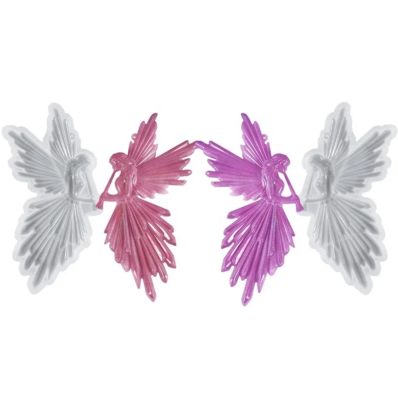 Зеркальная блестящая силиконовая форма с ангелом для девушек канавками Сделай Сам из кристалла и эпоксидной смолы литье инструмент рукоделия декоративные украшения