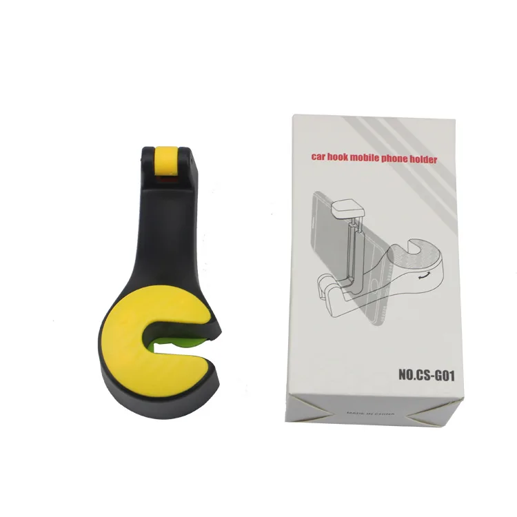 Hot selling 2 in 1 universal portable car seatback hook mount mobile phone holder