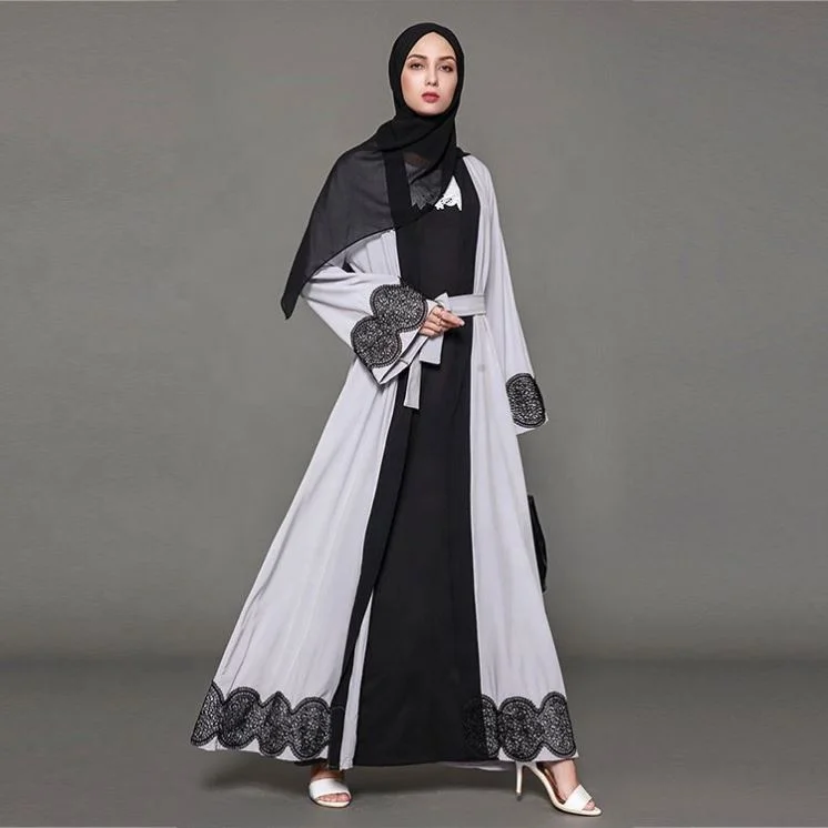 
Large size new fashion robes cardigan dress MuscularAbayaKimono Grey Dubai 