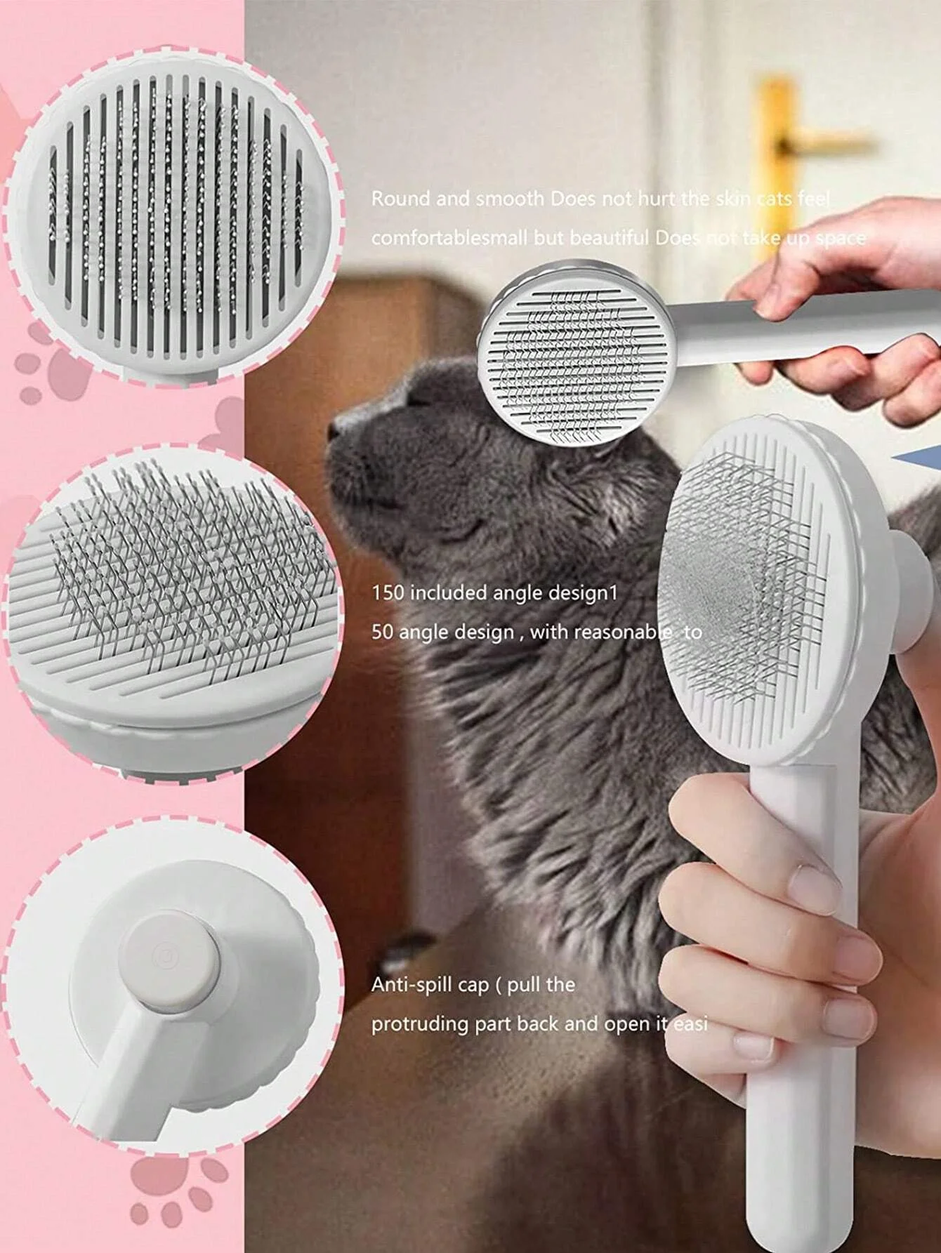 Cat Brush Dog Combet Grooming Brushes For Cats Self Cleaning Slicker Brush Pets Hair Removal Comb Puppy Cats Accessories