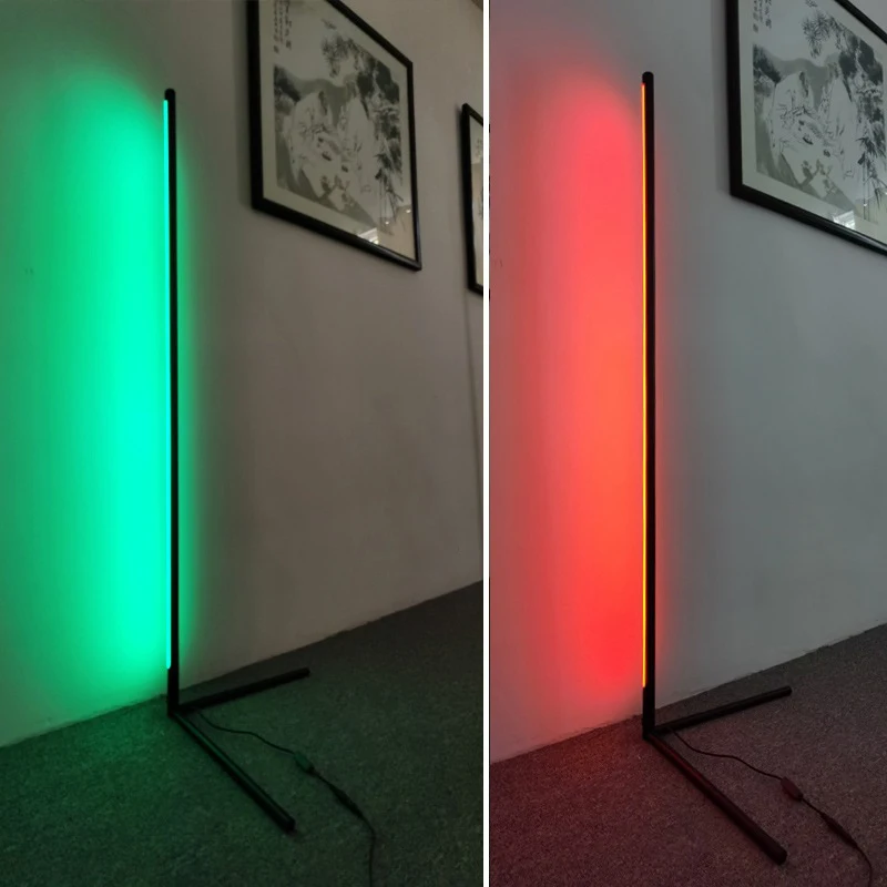 Blind bulk dropshipping remote control floor light led standing dimmable app color changing rgb floor lamp corner