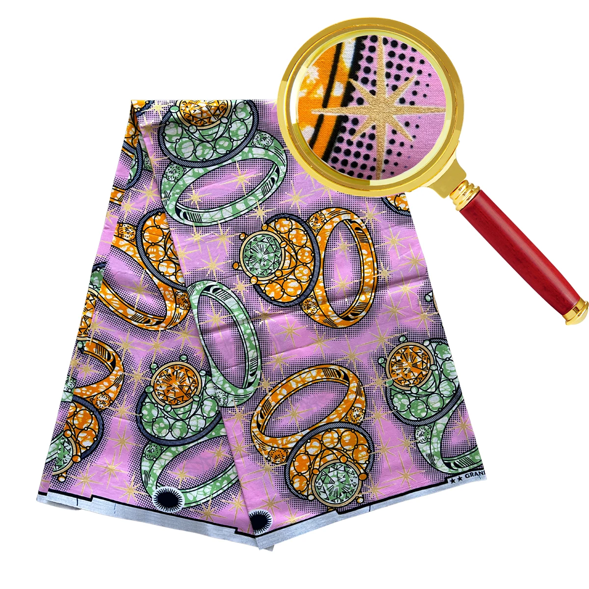 New gold sand added african loincloth 100%cotton wax custom ankara fabric prints Veritable wax
