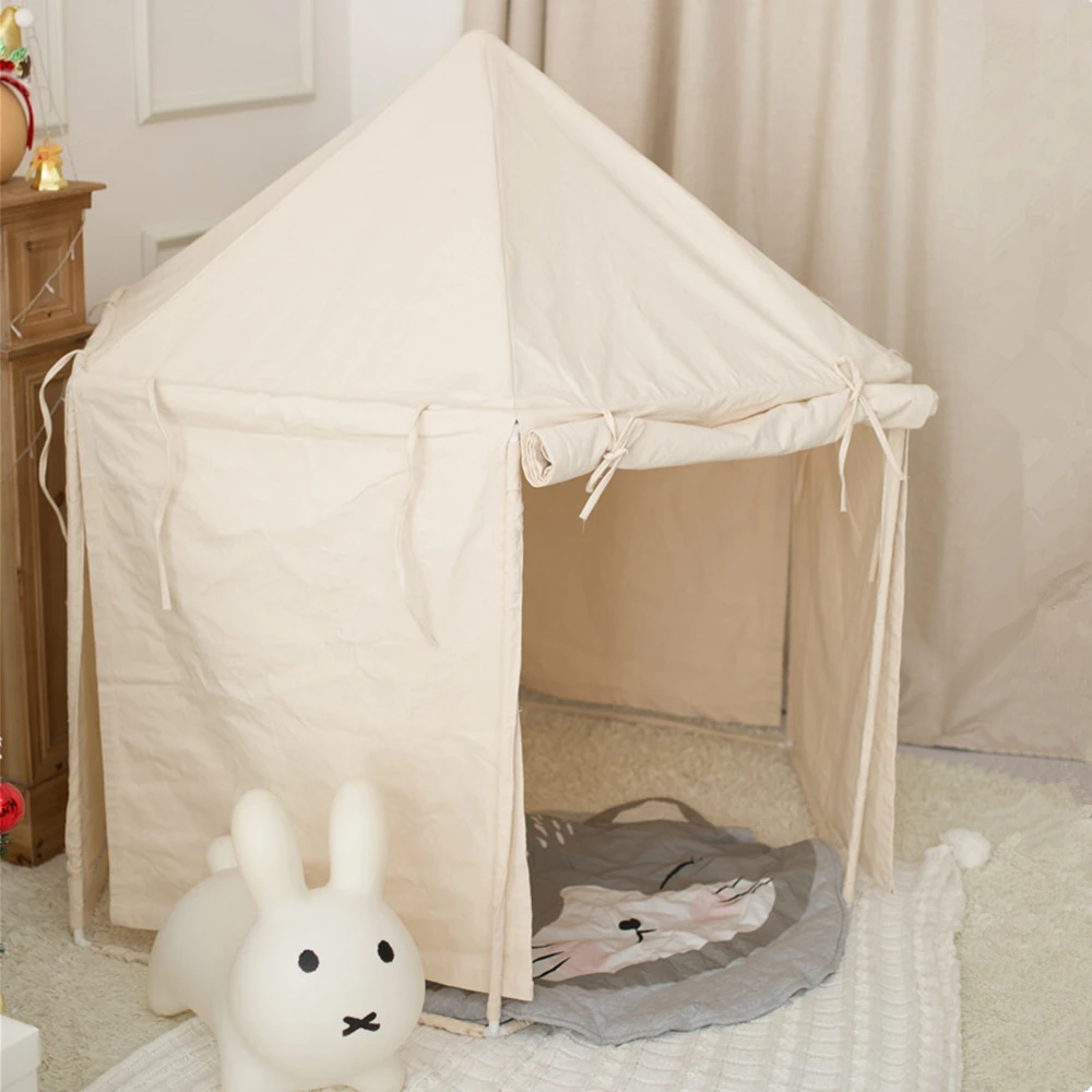 Factory Retail Indoor Octagonal Pavil White Cotton Canvas Play Toy Tent House for Kids Children Reading Corner