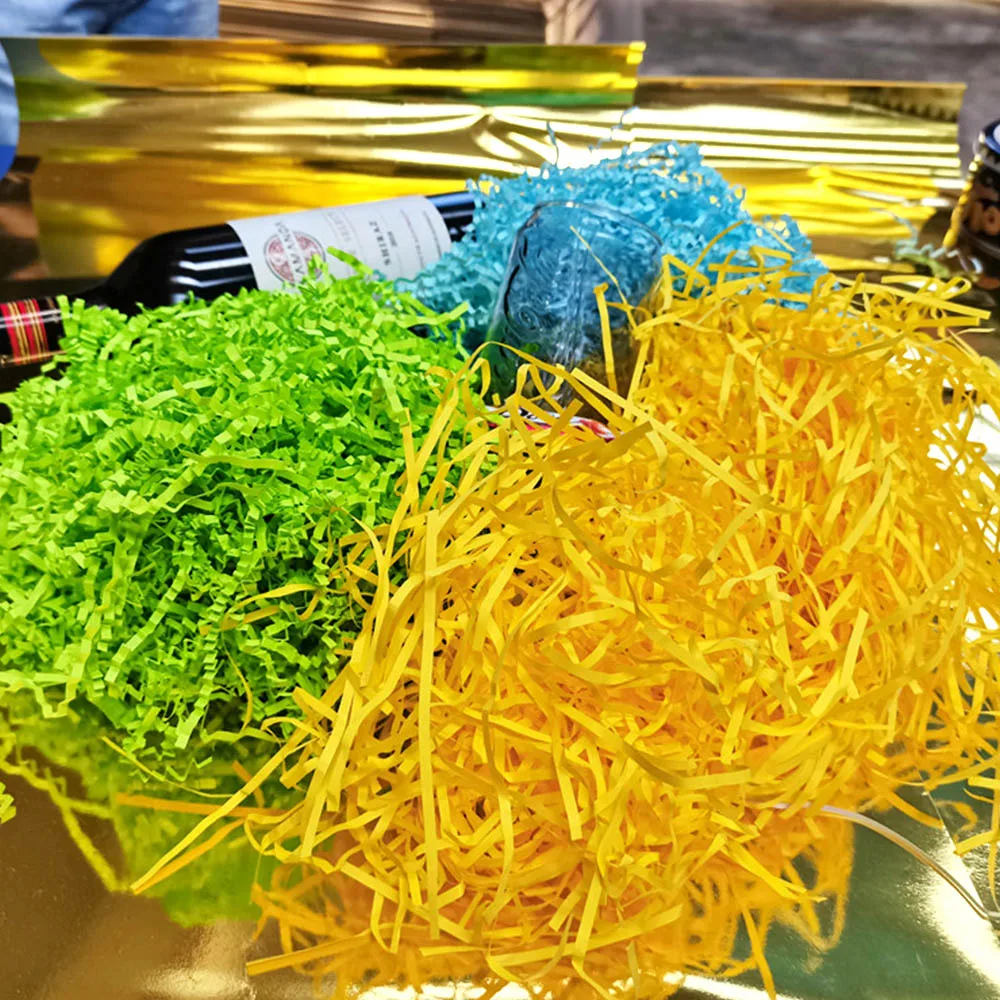 Wholesale recycled 1kg bulk white basket filling crinkle gift coloured confetti packing filling cut packaging shredded paper