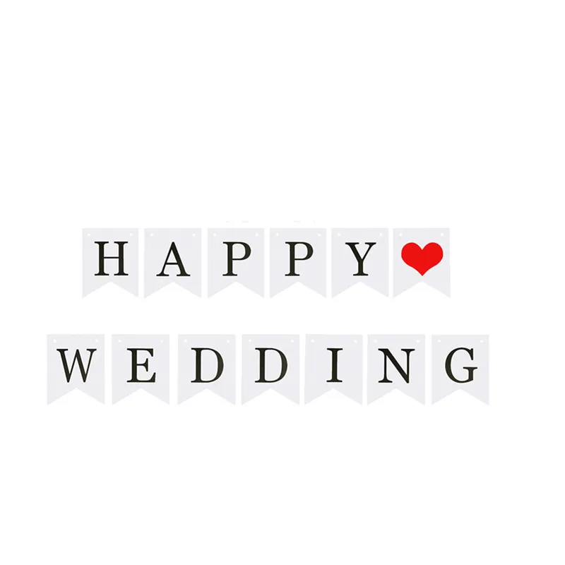 Customized JUST MARRIED Banner for Happy Wedding Bunting Photo Booth Props Signs Garland Bridal Shower Decoration