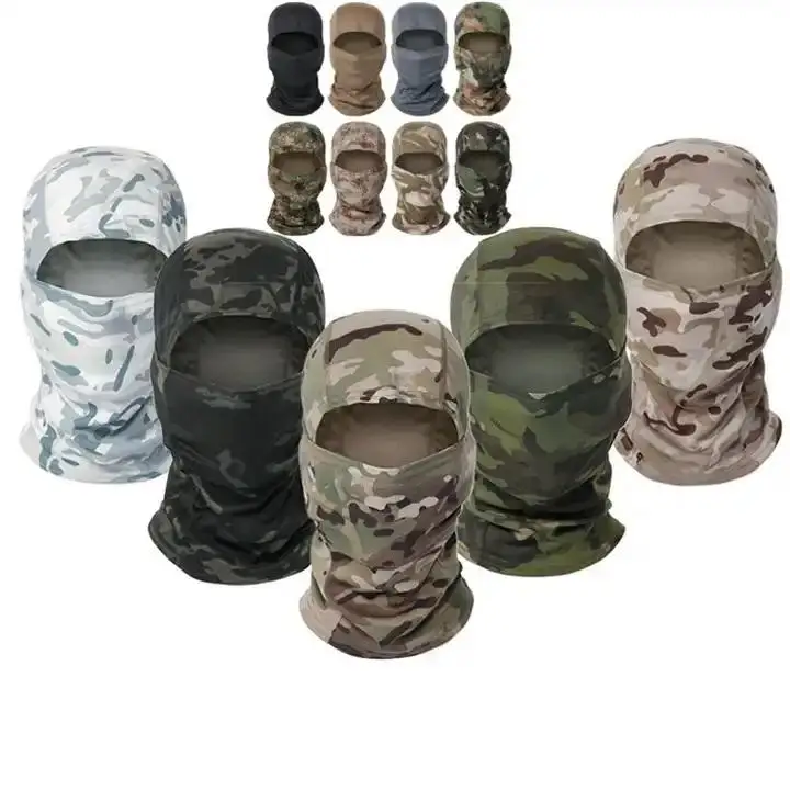In stock Camouflage Headcover  Breathable Full Face Riding Hiking Climbing Sunscreen Quick Drying Sweatwicking Tactical Mask