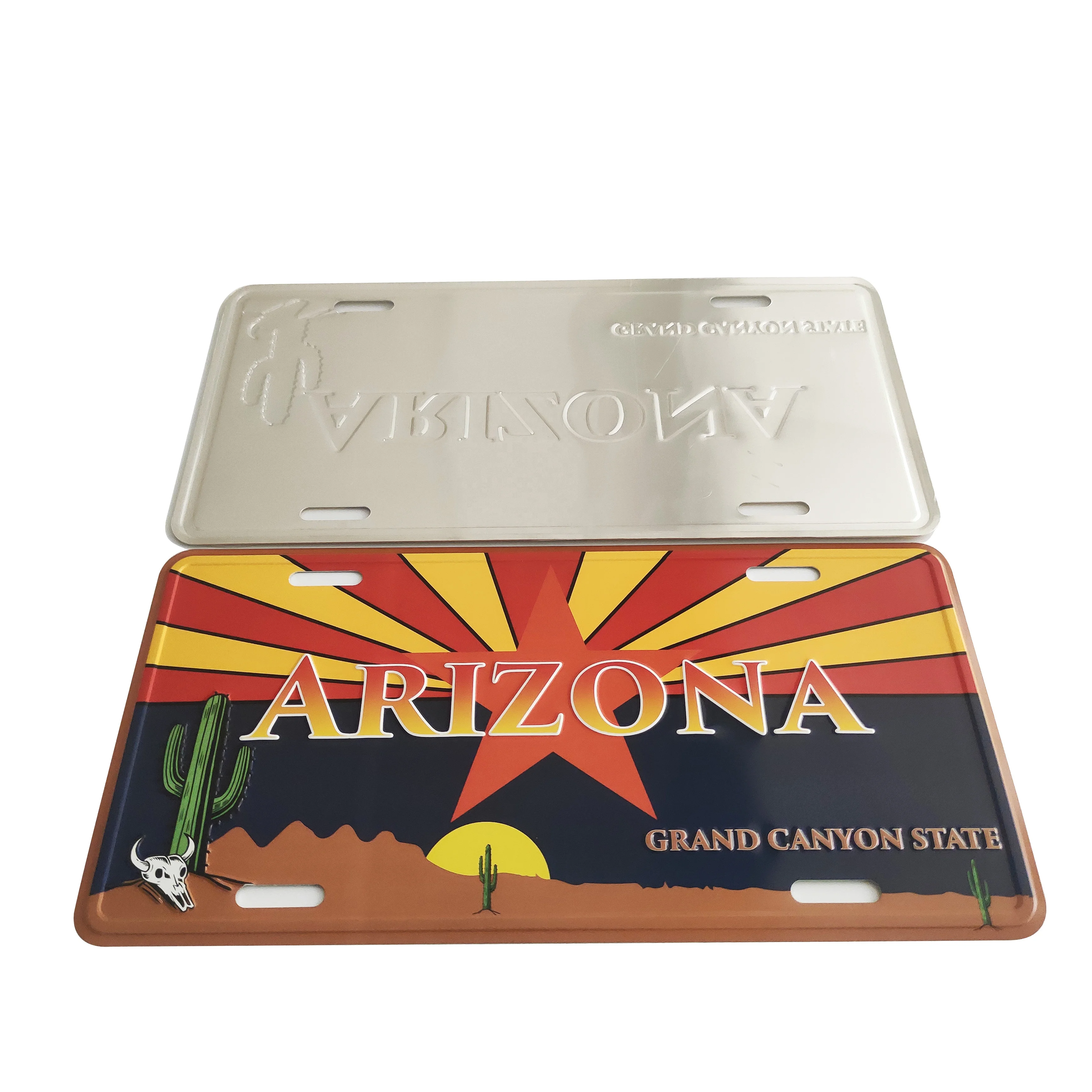 Custom Auto Aluminum Sheeting Embossing USA Arizona Grand Canyon State Car License Plate Number Plate