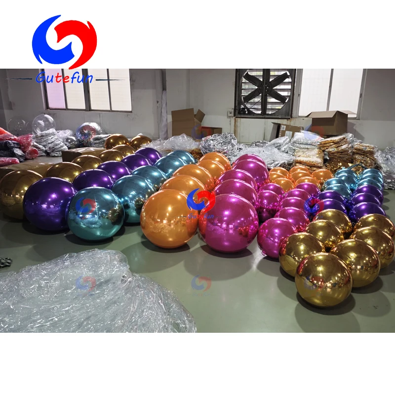 CE norm superior quality all the available colours decor inflatable mirror balls BIG Shiny mirrorballs with logo