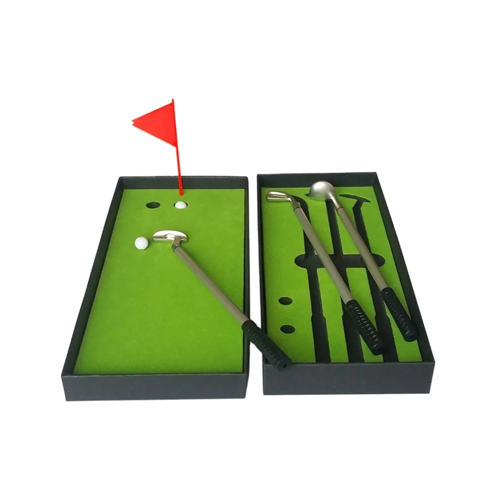Best-Seller Golf Ballpoint Pen Gift Set Mini Golf Set Desktop Souvenir with Putting Green