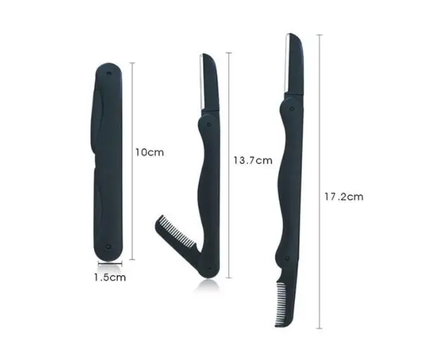 
Folding Eyebrow Razor with Comb Stainless Steel Blade Eyebrow Remover Microblade Eyebrow Pen 