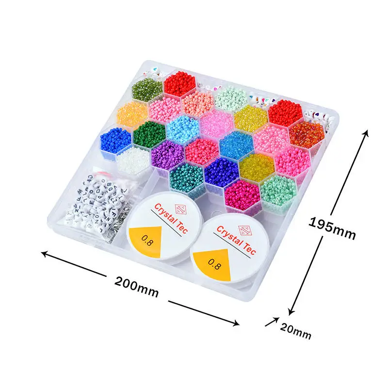 Multicolor Diy 3mm Glass Beads 12000pcs Glass Seed Beads Kids Handmade Toy Glass Beads Set For Diy Bracelet Jewelry Making