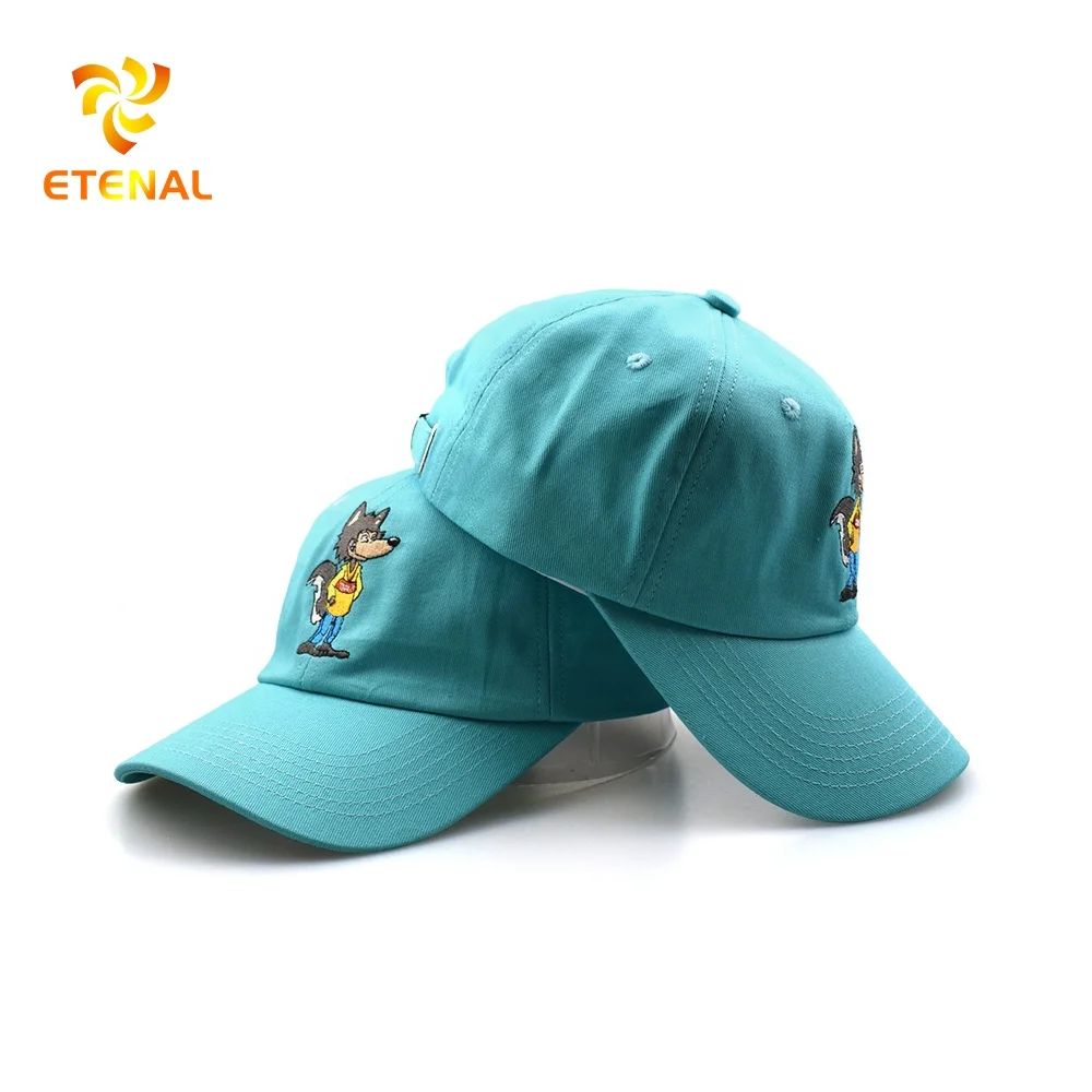 2024 fashion design custom unstructured animal picture embroidery print logo dad hat cap