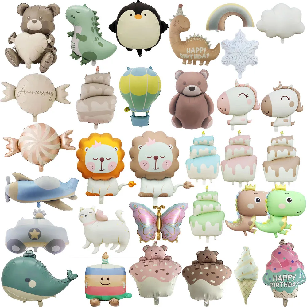Ins Style Matte Color Aluminum Film Helium Cat Animal Paw Dinosaur Balloon for Birthday Party Decoration
