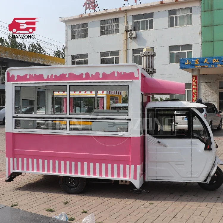 TIANZONG R8 electric tricycle food truck vegetable food trailers full equipped fruit piaggio ape electric tricycle food cart