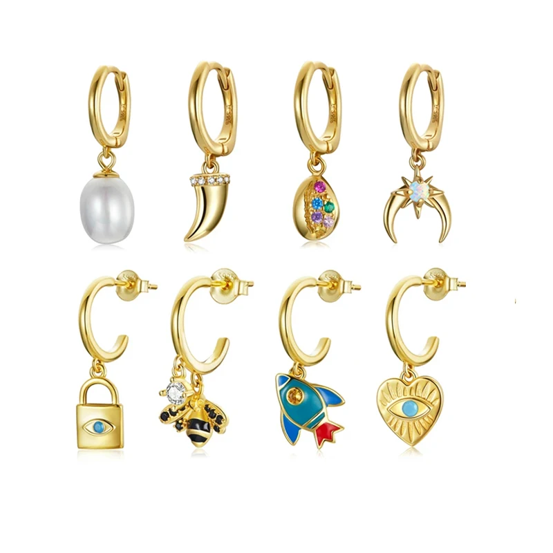 Qings Freshwater Pearl Earrings 925 Sterling Silver Pearl Earrings With Modern Design