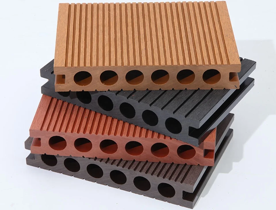 Customized double sided modern anti slip lumber composite decking china