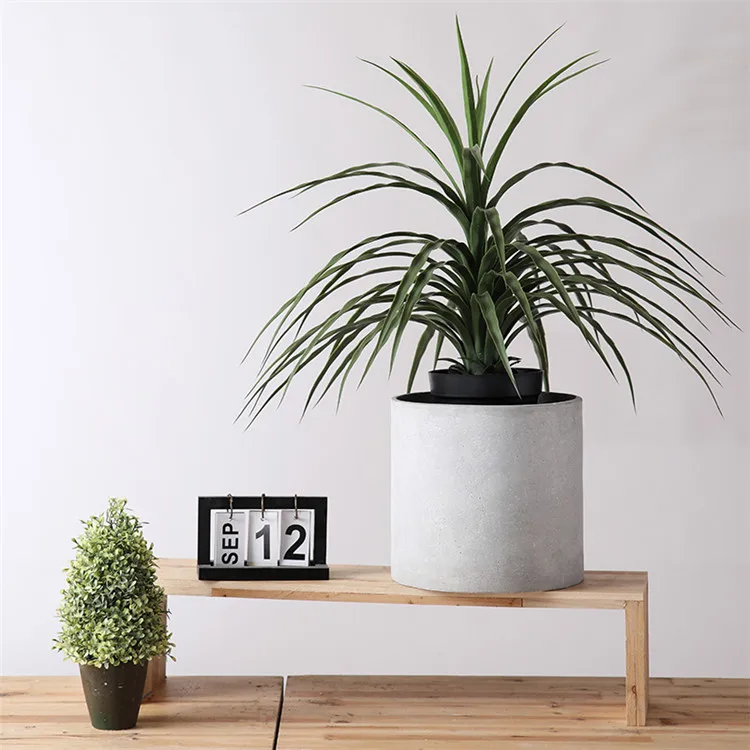 Modern style cylinder matte outdoor balcony decorative big cement macetas large plant pot for garden decoration