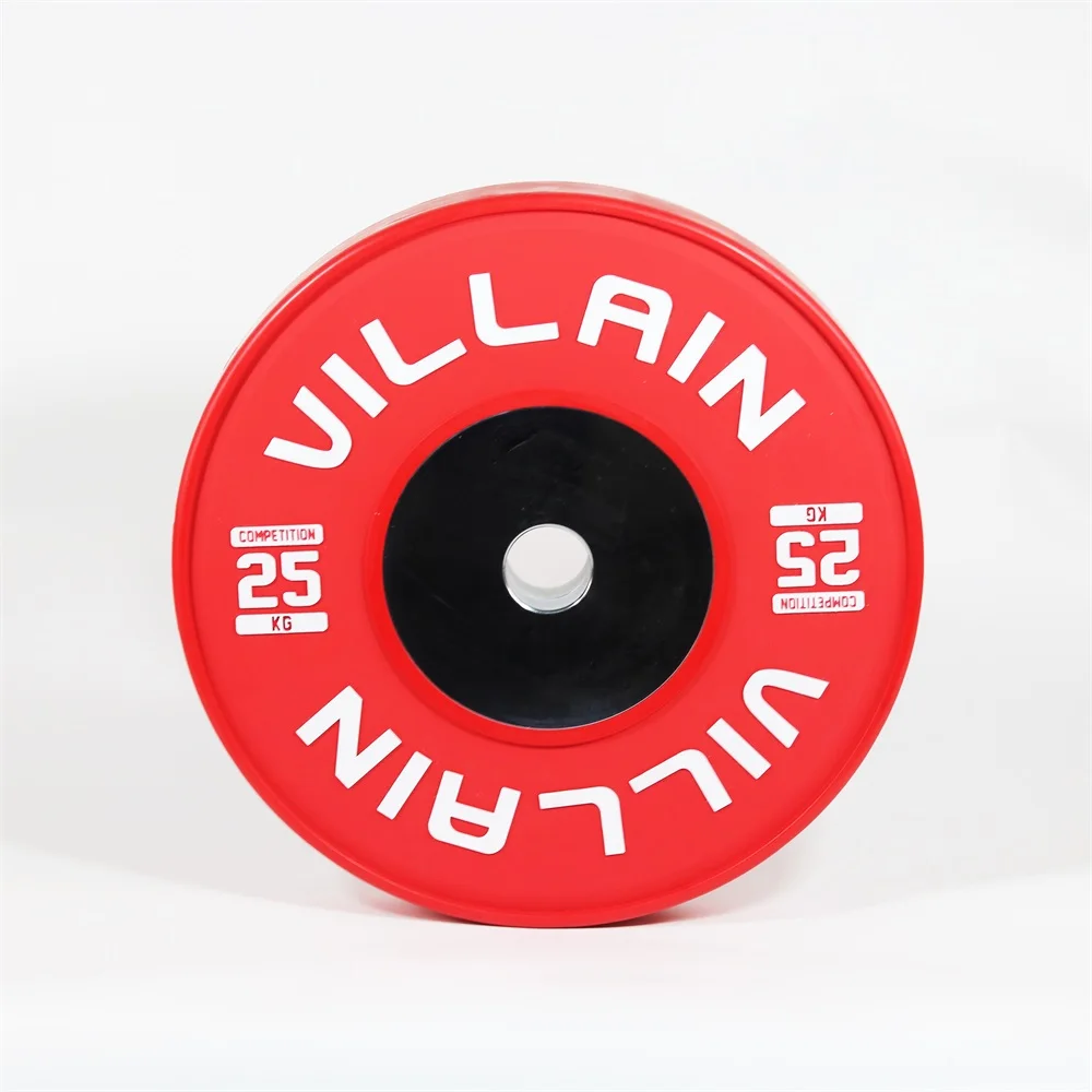 VILLAIN Fitness Competition Weight Lifting Bumper Plate Rubber Weights Plates Set KGS