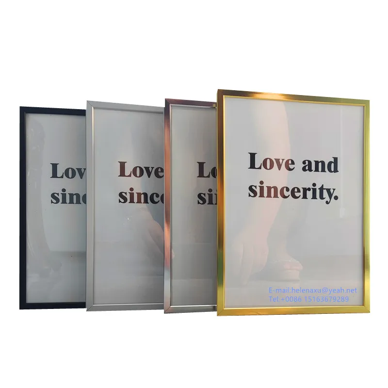 High quality Brilliant aluminium photo frame a1 a2 a3 a4 black white picture frame aluminum large picture frame