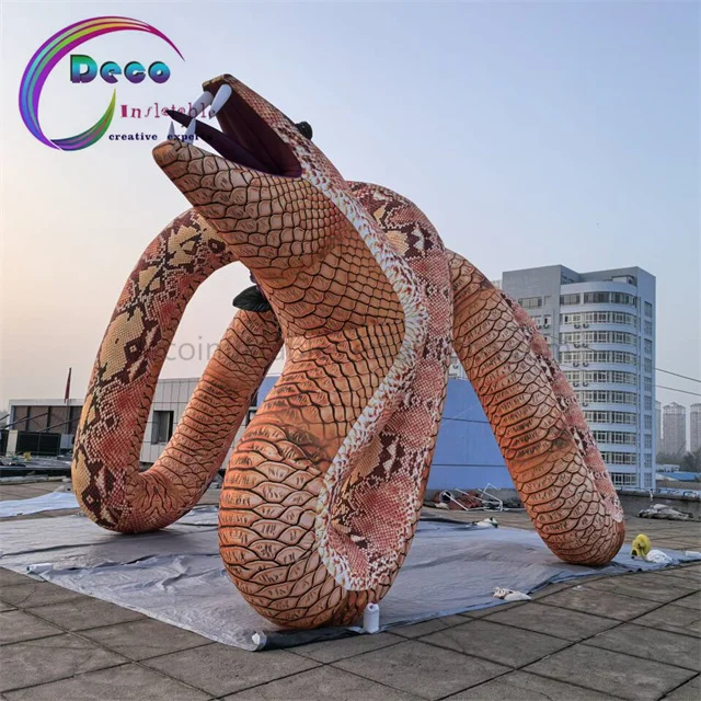 Giant Inflatable Snake Balloon Outdoor Advertising Inflatable Costume for Parties and Events Includes Blower