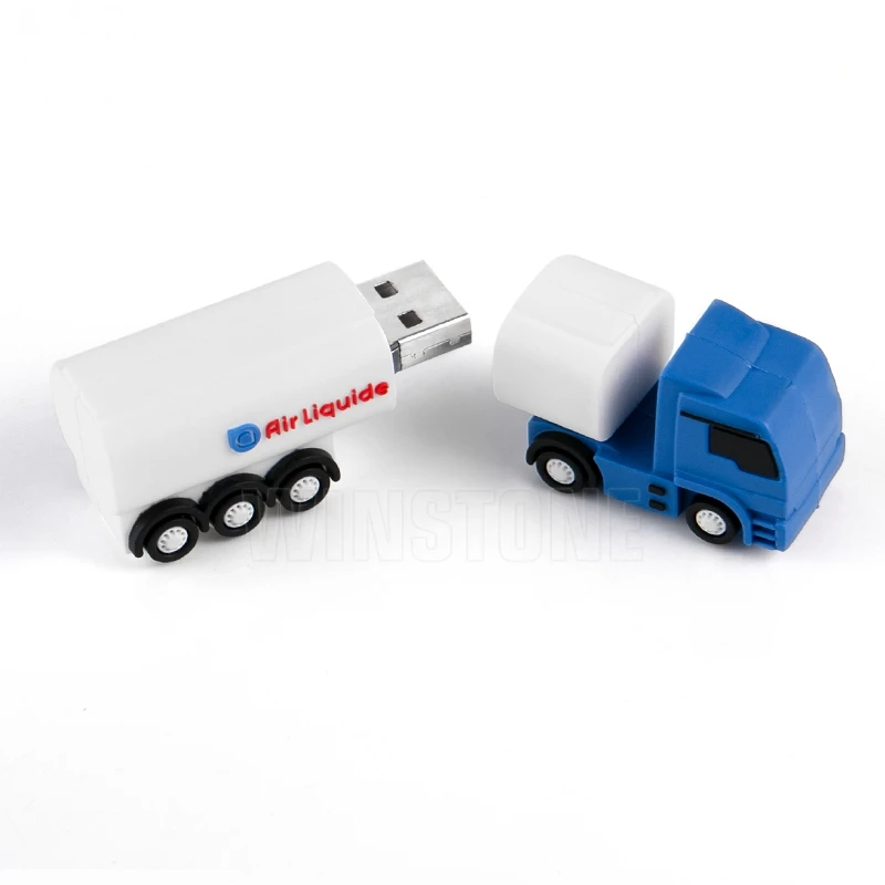 Custom High Speed 3D Soft PVC Cute Truck Car 128GB 32GB USB Flash Disk Driver for corporate Gifts