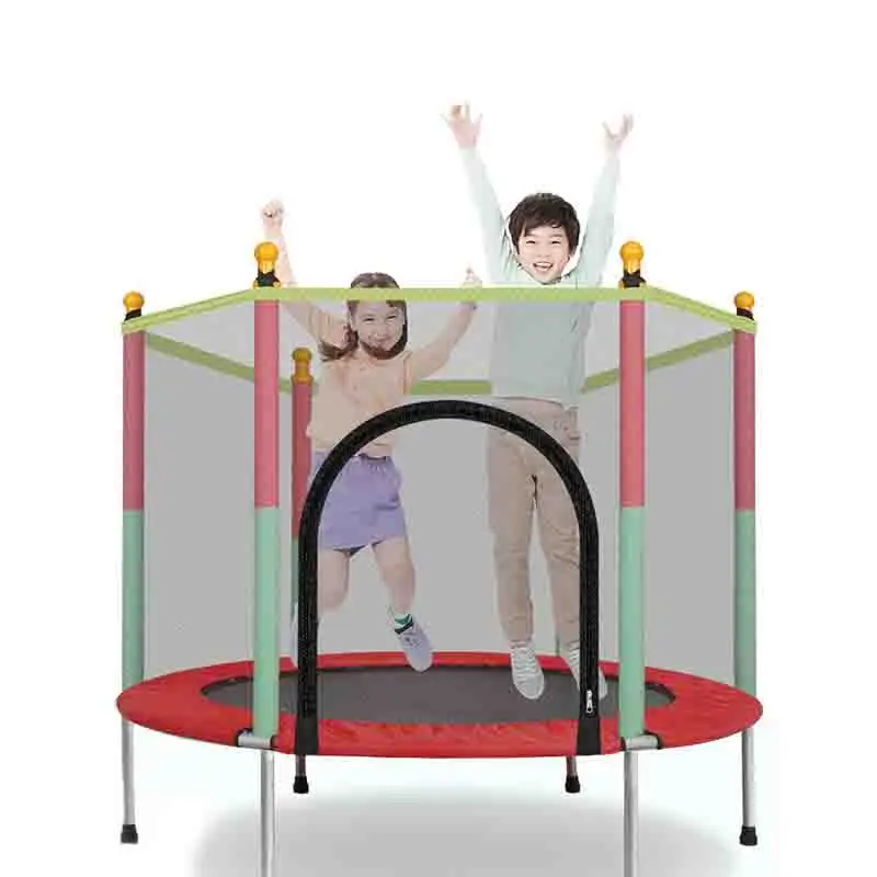 Kids Play Indoor Mini Trampoline Fitness Jump Elastic Trampolines with Enclosures